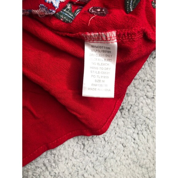 UMGEE Embroidered ball sleeve blouse guaze sz Medium - Picture 8 of 8